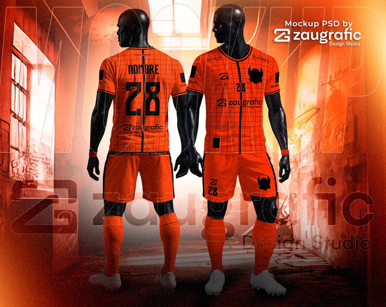 Mockup Kit Football Pro PSD Cuello redondo