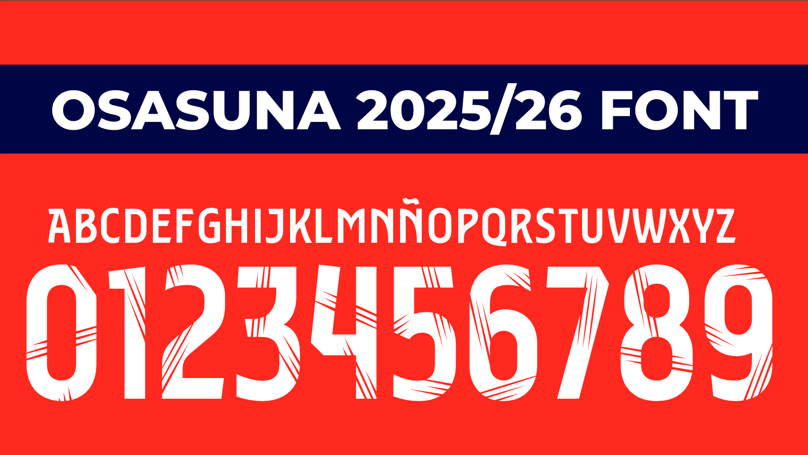 Osasuna font 2025-26 Font