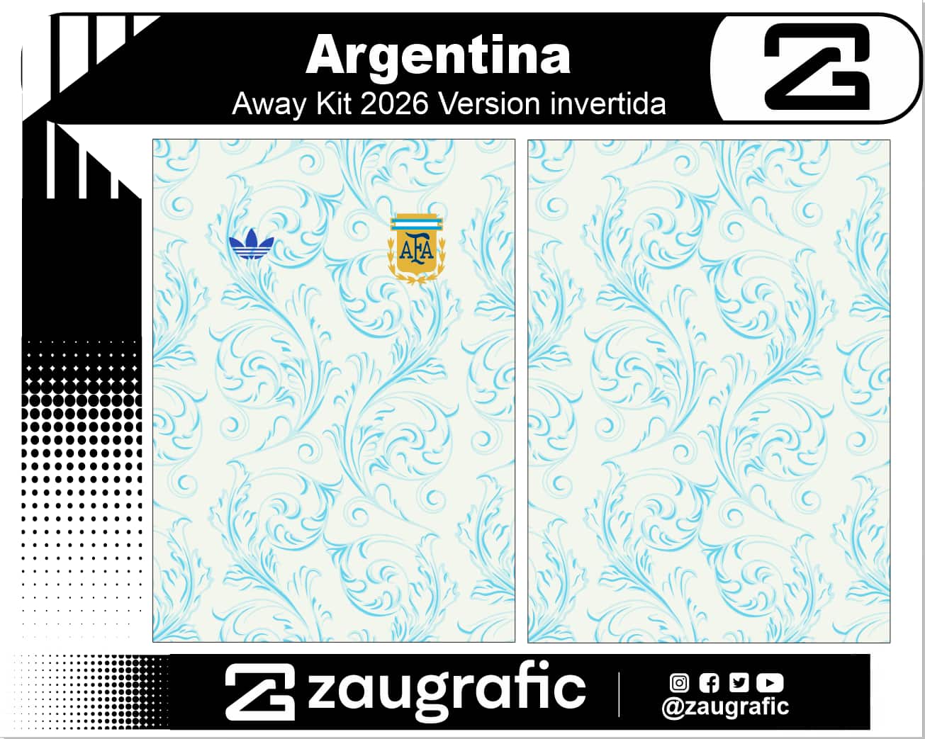 Argentina Away Kit 2026 version invertida