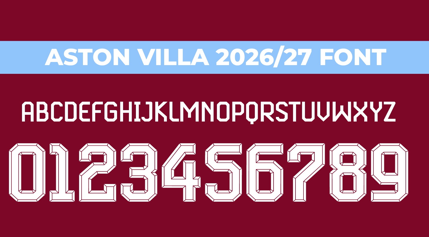 Aston Villa Font 2026-27