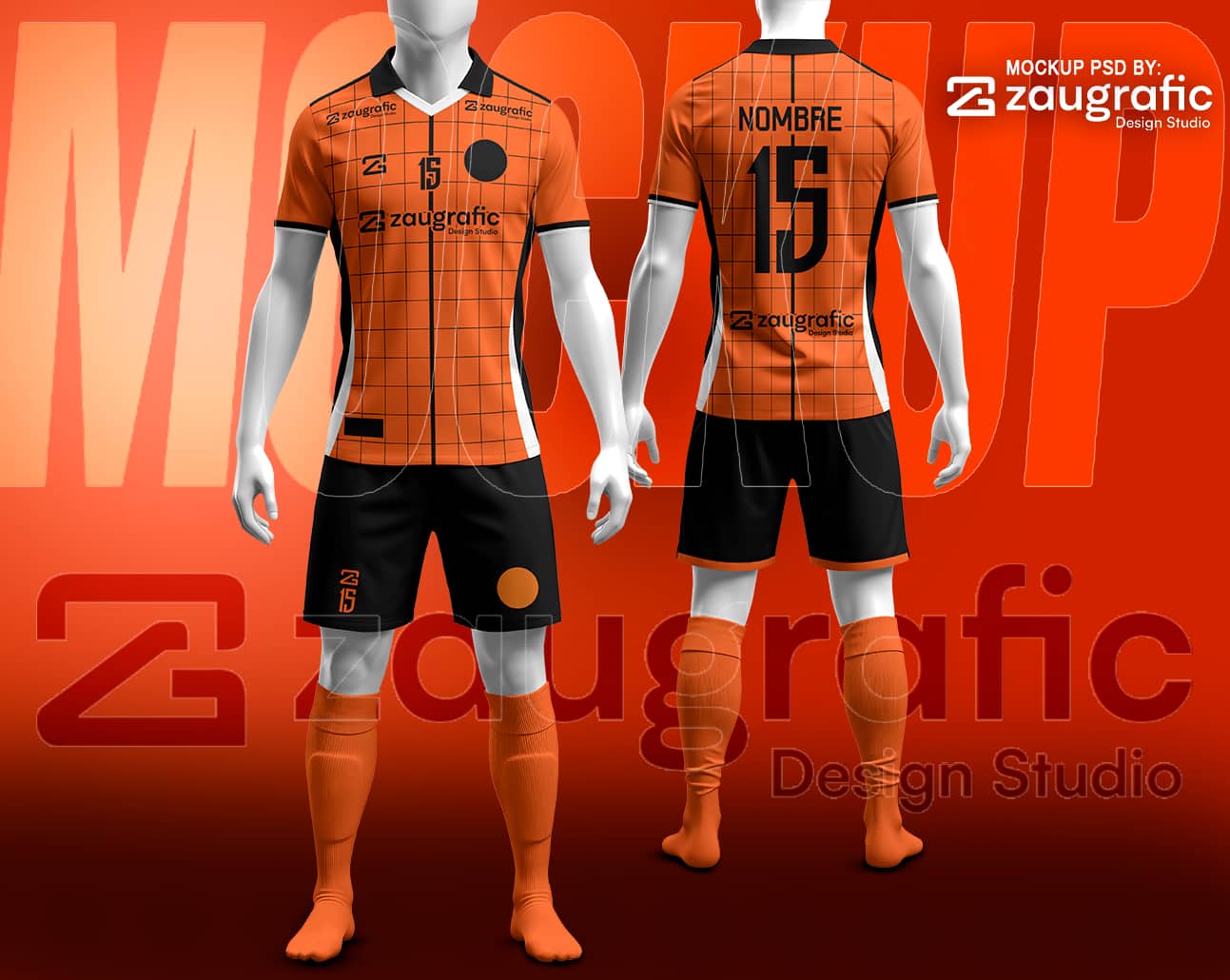 Soccer Kit Polo V Neck Mockup