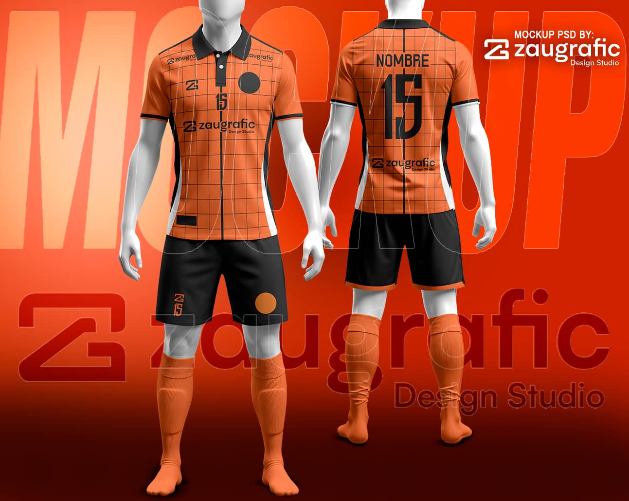 Soccer Kit Polo Collar Mockup