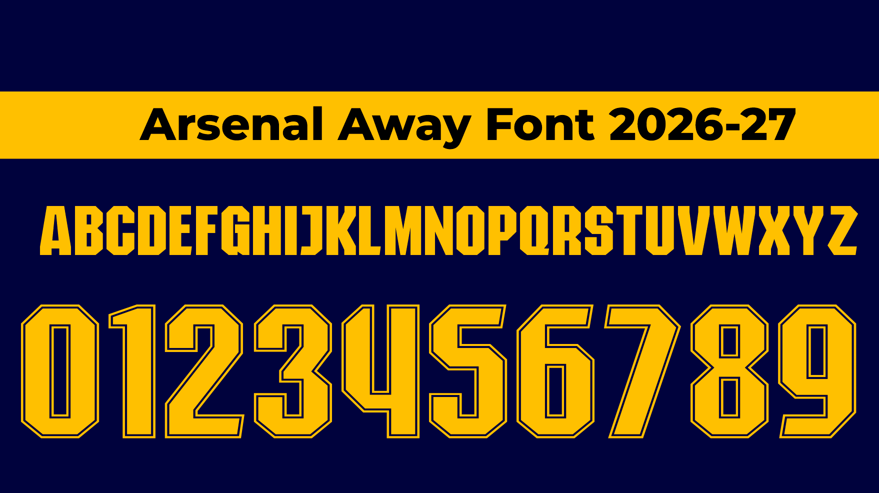 Arsenal Away Font 2026-27